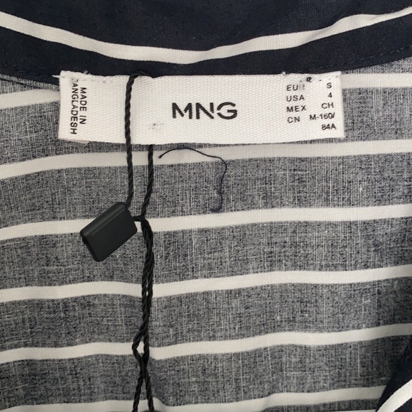 Mango Outlet Navy And White Midi Shirt Dress. - Picture 2 of 8